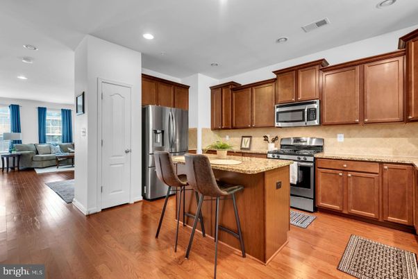 Interior, Kitchen, Living room, Recessed Lighting, Stainless Steel Appliances, Wood Texture Flooring