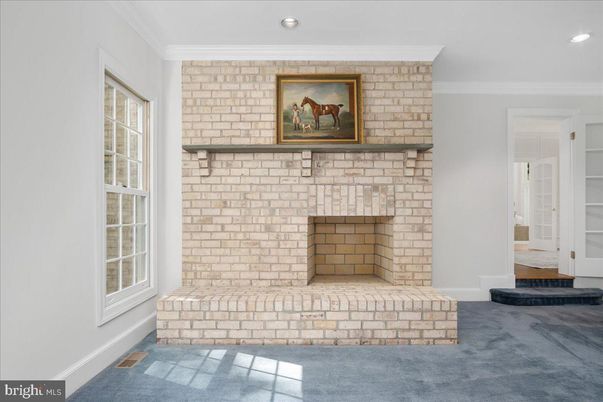 Fireplace, Interior, Recessed Lighting, Stone Walls