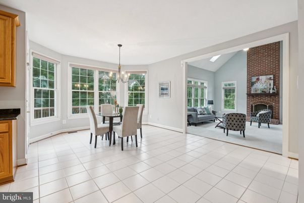 Dining room, Fireplace, Interior, Pendant Lights, Stone Walls