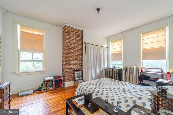 Bedroom, Interior, Stone Walls, Wood Texture Flooring