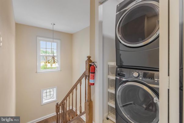 Interior, Pendant Lights, Utility Closets, Washer, Wood Texture Flooring