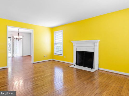 Chandelier, Empty room, Fireplace, Interior, Wood Texture Flooring