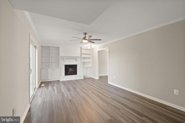 Empty room, Fireplace, Interior, Wood Texture Flooring
