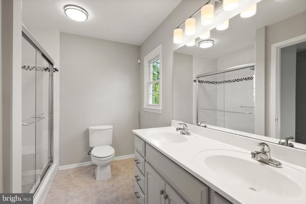Bathroom, Dual Sink Vanities, Glass Shower, Interior