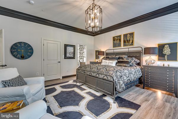 Bedroom, Interior, Pendant Lights, Wood Texture Flooring