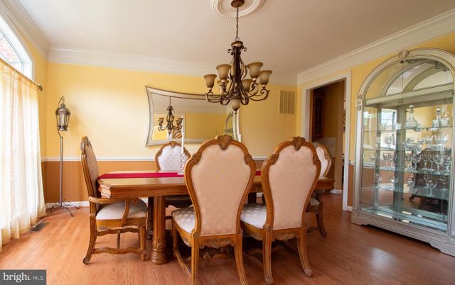 Chandelier, Dining room, Interior, Wood Texture Flooring