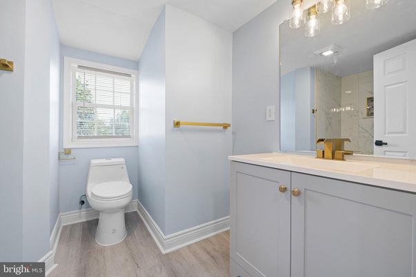 Bathroom, Interior, Marble Walls, Wood Texture Flooring