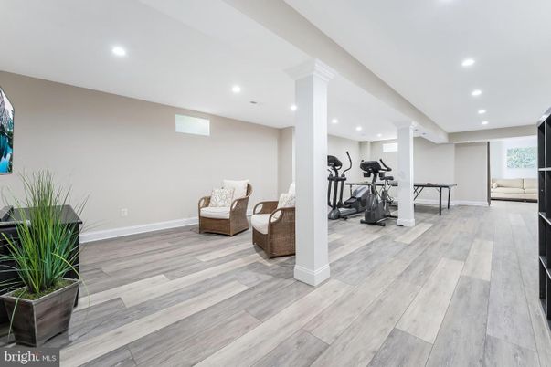 Fitness Equipment, Game Room, Interior, Recessed Lighting, Wood Texture Flooring