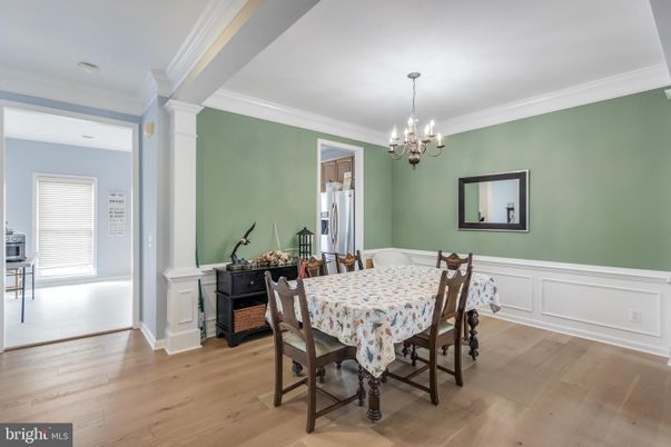 Chandelier, Dining room, Interior, Wood Texture Flooring