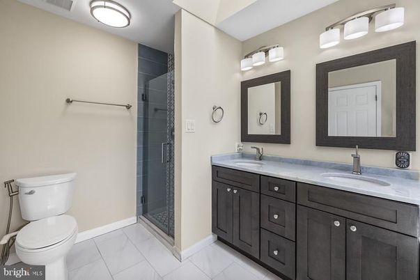 Bathroom, Dual Sink Vanities, Glass Shower, Interior