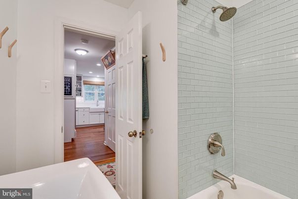 Bathroom, Interior, Recessed Lighting, Wood Texture Flooring