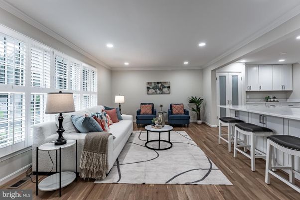 Interior, Kitchen, Living room, Recessed Lighting, Wood Texture Flooring