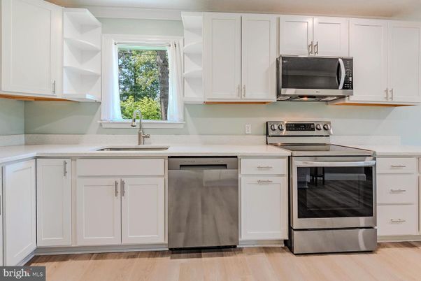 Interior, Kitchen, Stainless Steel Appliances, Wood Texture Flooring