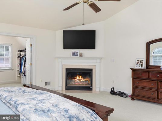 Bedroom, Fireplace, Interior