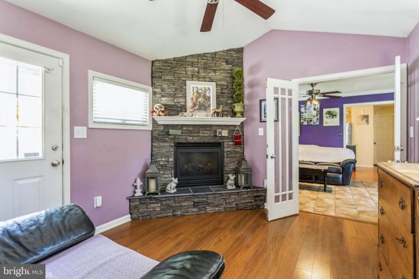 Fireplace, Interior, Stone Walls, Wood Texture Flooring