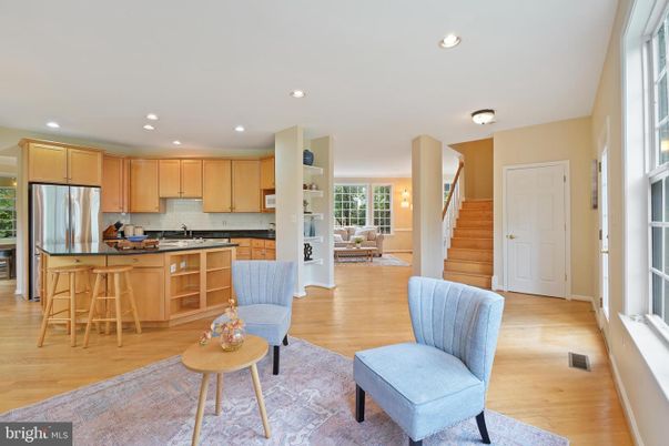 Interior, Kitchen, Living room, Recessed Lighting, Stainless Steel Appliances, Wood Texture Flooring