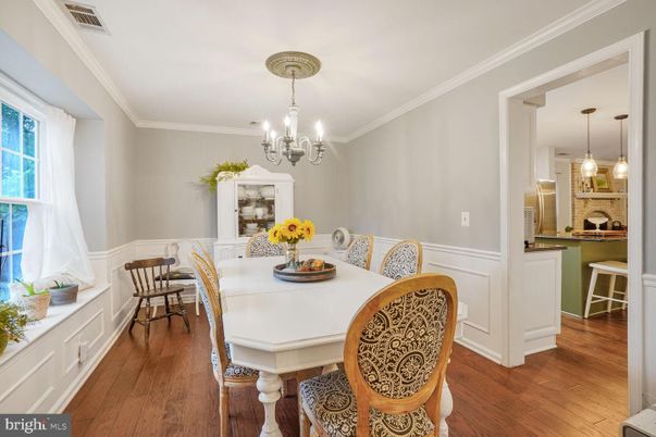 Chandelier, Dining room, Interior, Pendant Lights, Wood Texture Flooring