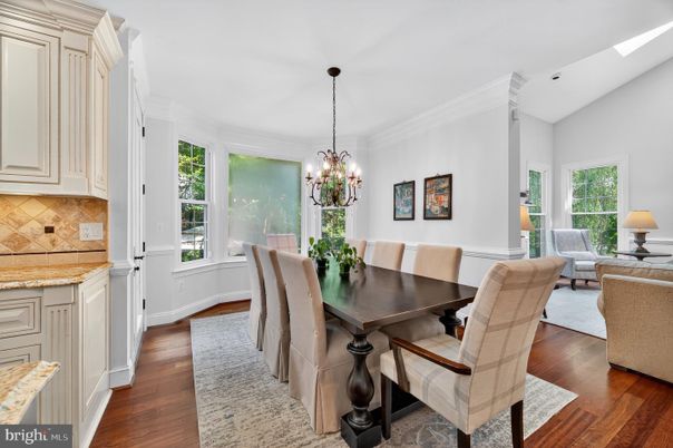 Chandelier, Dining room, Interior, Wood Texture Flooring