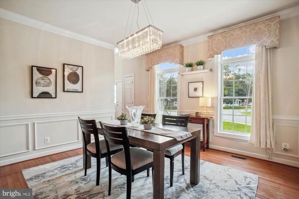 Chandelier, Dining room, Interior, Wood Texture Flooring