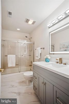 Bathroom, Glass Shower, Interior, Marble, Recessed Lighting