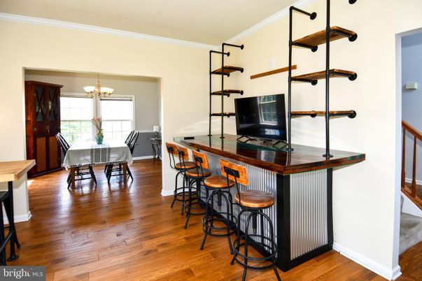 Chandelier, Dining room, Interior, Wood Texture Flooring
