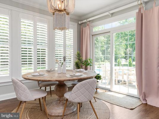 Chandelier, Dining room, Interior, Wood Texture Flooring