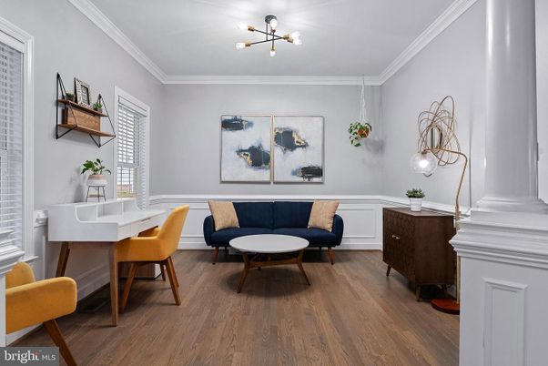 Home Office, Interior, Pendant Lights, Wood Texture Flooring