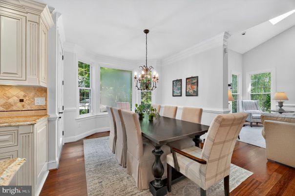 Chandelier, Dining room, Interior, Wood Texture Flooring