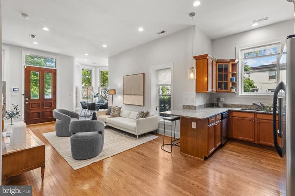 Interior, Kitchen, Living room, Pendant Lights, Recessed Lighting, Wood Texture Flooring