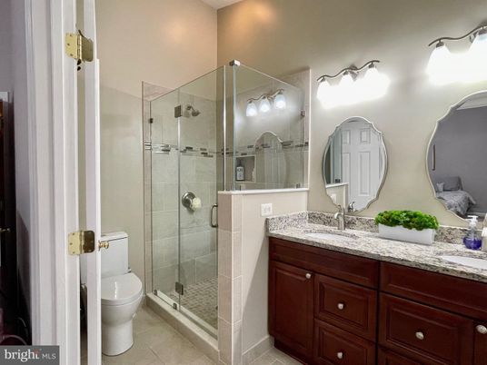 Bathroom, Dual Sink Vanities, Glass Shower, Interior