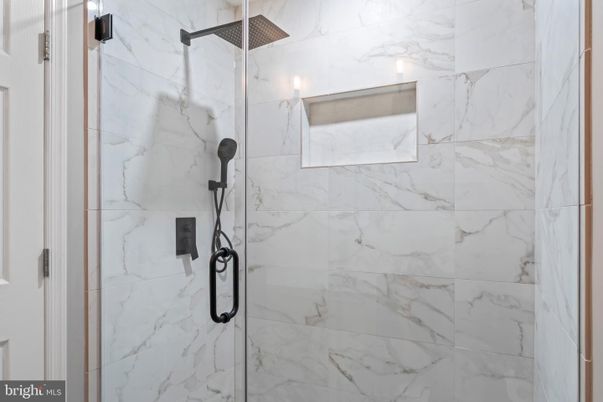 Bathroom, Glass Shower, Interior, Marble Walls