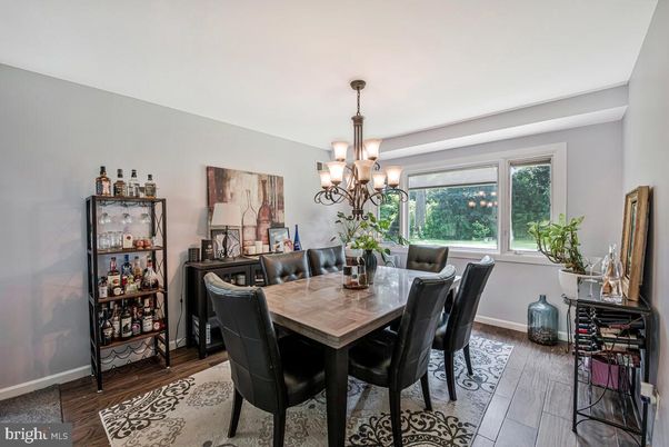 Chandelier, Dining room, Interior, Wood Texture Flooring