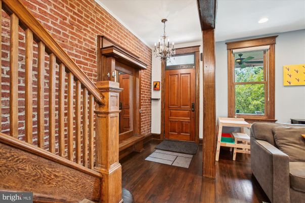 Chandelier, Interior, Recessed Lighting, Stone Walls, Wood Texture Flooring