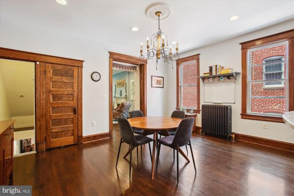 Chandelier, Dining room, Interior, Recessed Lighting, Wood Texture Flooring