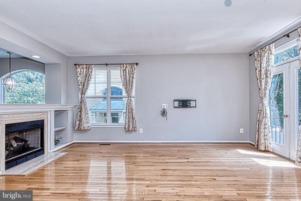 Empty room, Fireplace, Interior, Recessed Lighting, Wood Texture Flooring