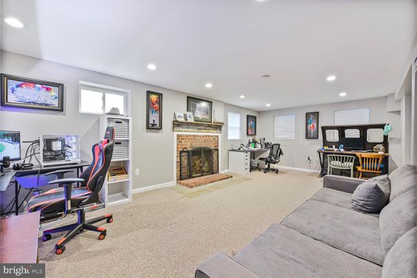 Fireplace, Fitness Equipment, Home Office, Interior, Living room, Recessed Lighting