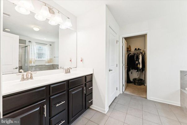 Bathroom, Dual Sink Vanities, Interior, Recessed Lighting, Walk-in Closets