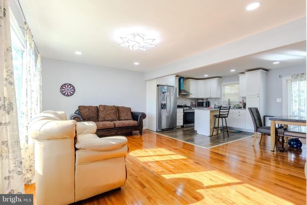 Dining room, Interior, Kitchen, Living room, Recessed Lighting, Wood Texture Flooring