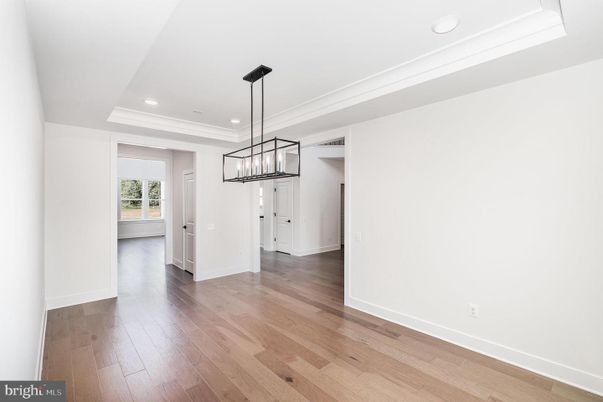 Empty room, Interior, Pendant Lights, Recessed Lighting, Wood Texture Flooring