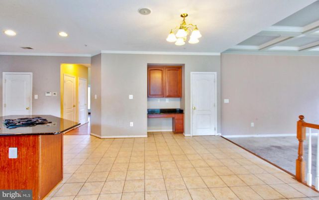 Empty room, Interior, Kitchen, Recessed Lighting