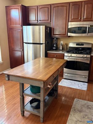 Interior, Kitchen, Stainless Steel Appliances, Wood Texture Flooring