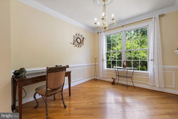 Chandelier, Home Office, Interior, Wood Texture Flooring