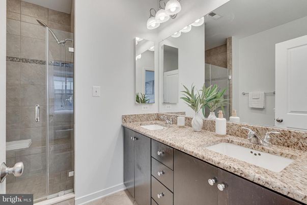 Bathroom, Dual Sink Vanities, Glass Shower, Interior