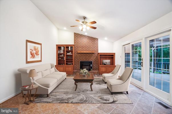 Fireplace, Interior, Living room, Recessed Lighting, Stone Walls