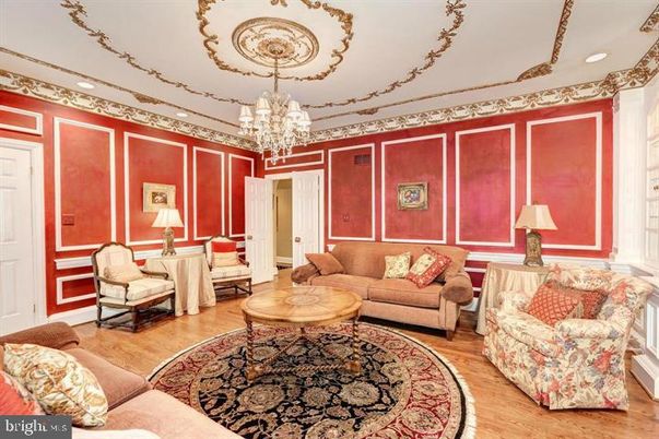 Chandelier, Interior, Living room, Recessed Lighting, Wood Texture Flooring