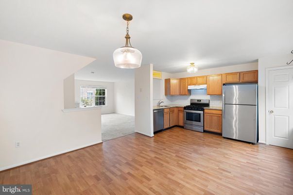 Interior, Kitchen, Pendant Lights, Stainless Steel Appliances, Wood Texture Flooring