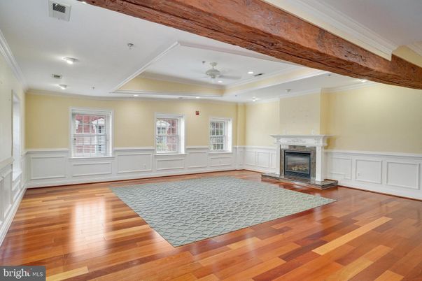 Empty room, Fireplace, Interior, Recessed Lighting, Wood Texture Flooring