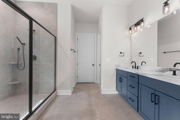 Bathroom, Dual Sink Vanities, Glass Shower, Interior