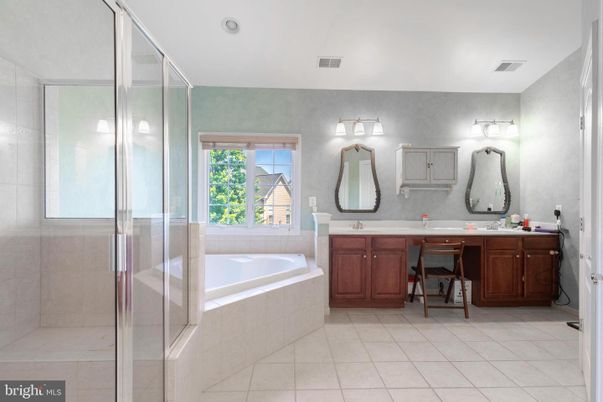 Bathroom, Dual Sink Vanities, Glass Shower, Interior