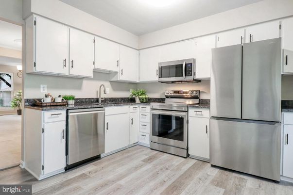 Interior, Kitchen, Stainless Steel Appliances, Wood Texture Flooring